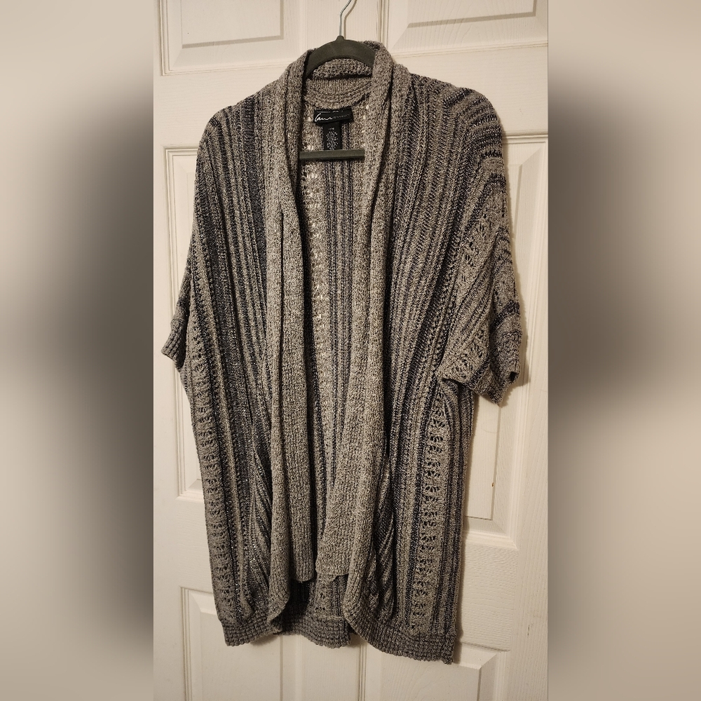Lane Bryant Charcoal and Black Cardigan